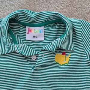 Jelly Beans Green and White Striped Polo